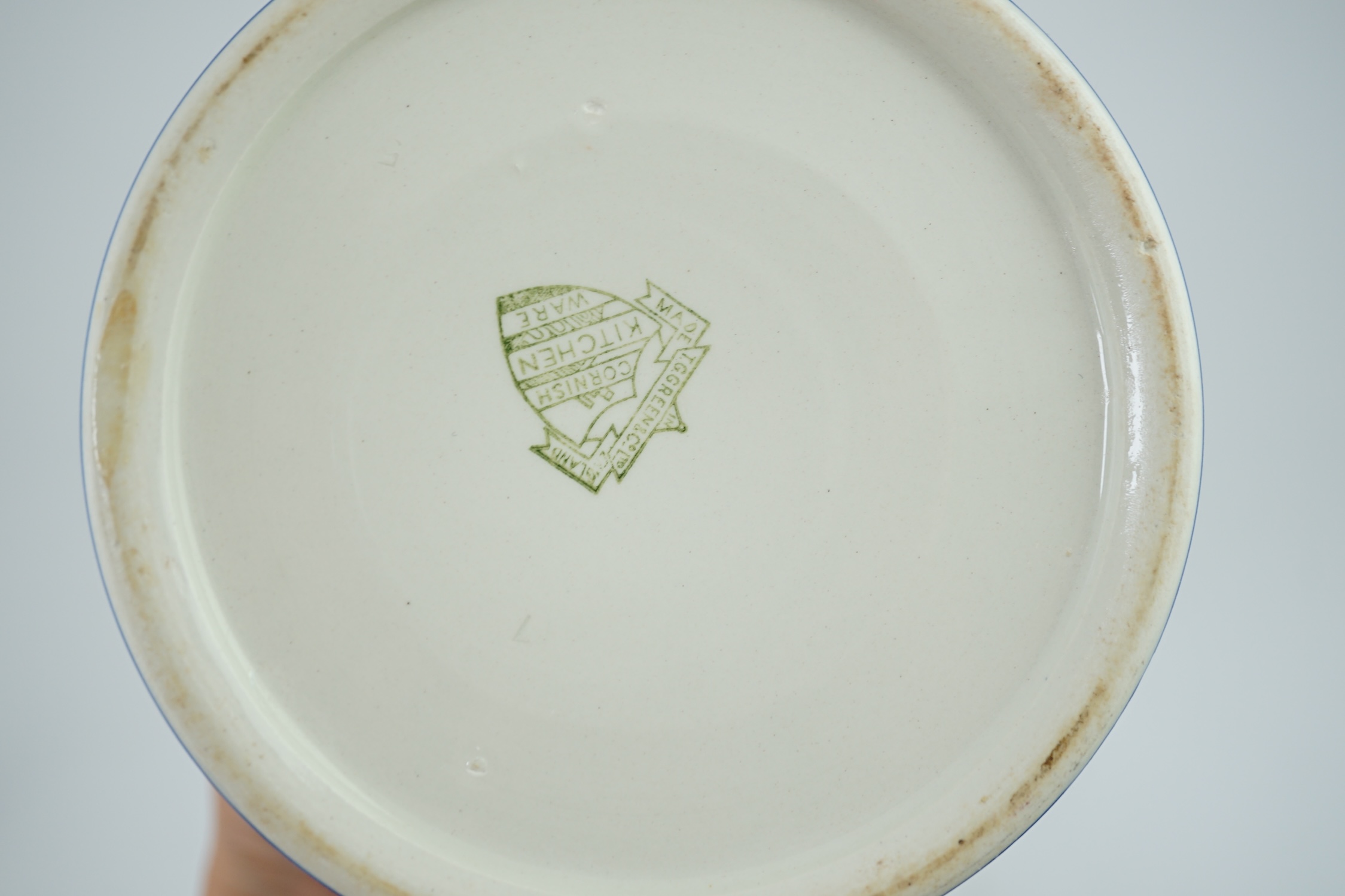 T.G.Green Cornish Kitchenware, a 17.5cm lidded storage jar, Cookies, Green Shield mark. Condition - good